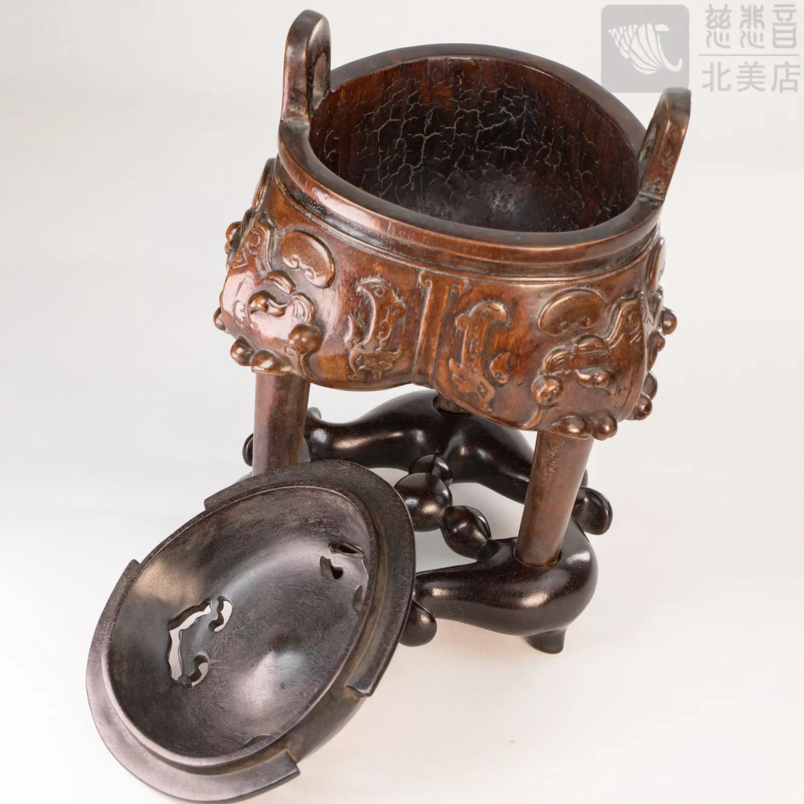 Taotie Precious Tripod Cauldron Agarwood Incense Burner, Qing Dynasty, Qianlong Period - Grandmaster JinBodhi's Collection